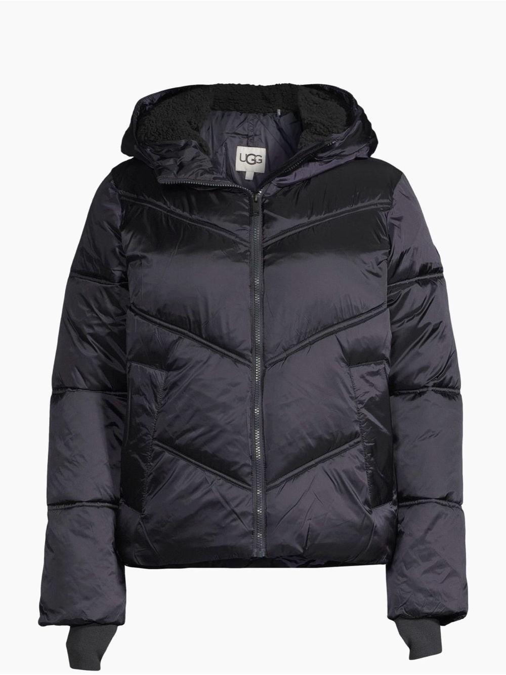 UGG Women's Black Hooded Puffer Jacket